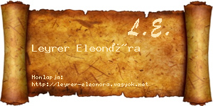 Leyrer Eleonóra névjegykártya